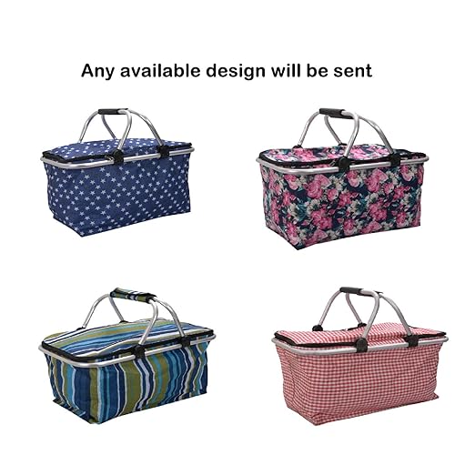 Scrafts Multipurpose Waterproof Outdoor Camping Folding Shopping Basket/Storage Bags Size: LBH(Inches)- Assorted, Multicolor