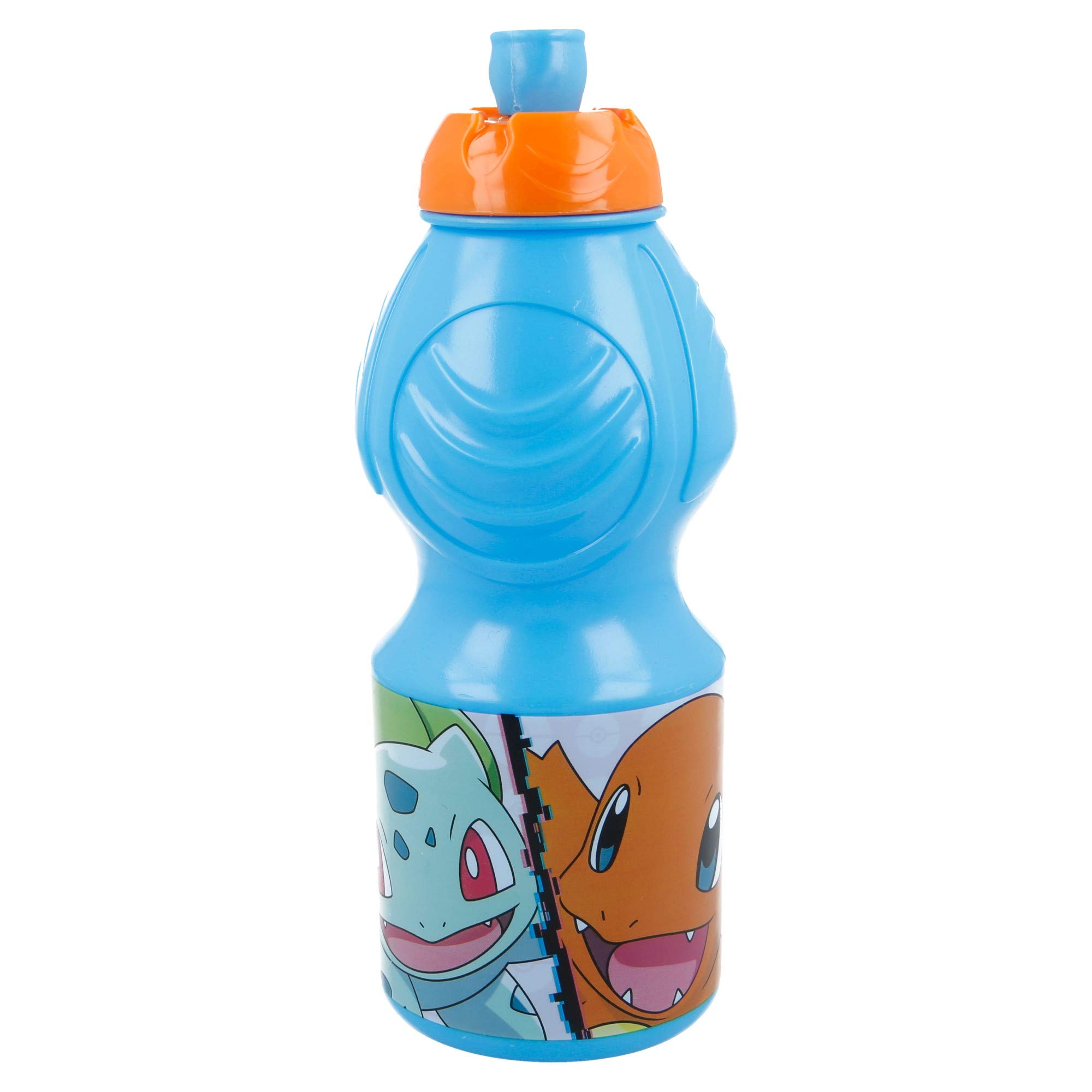 Stor Pokemon 400ml Sports Water Bottle for Kids School Drinks Bottle, Anti Drip, Reusable, BPA Free (Blue)