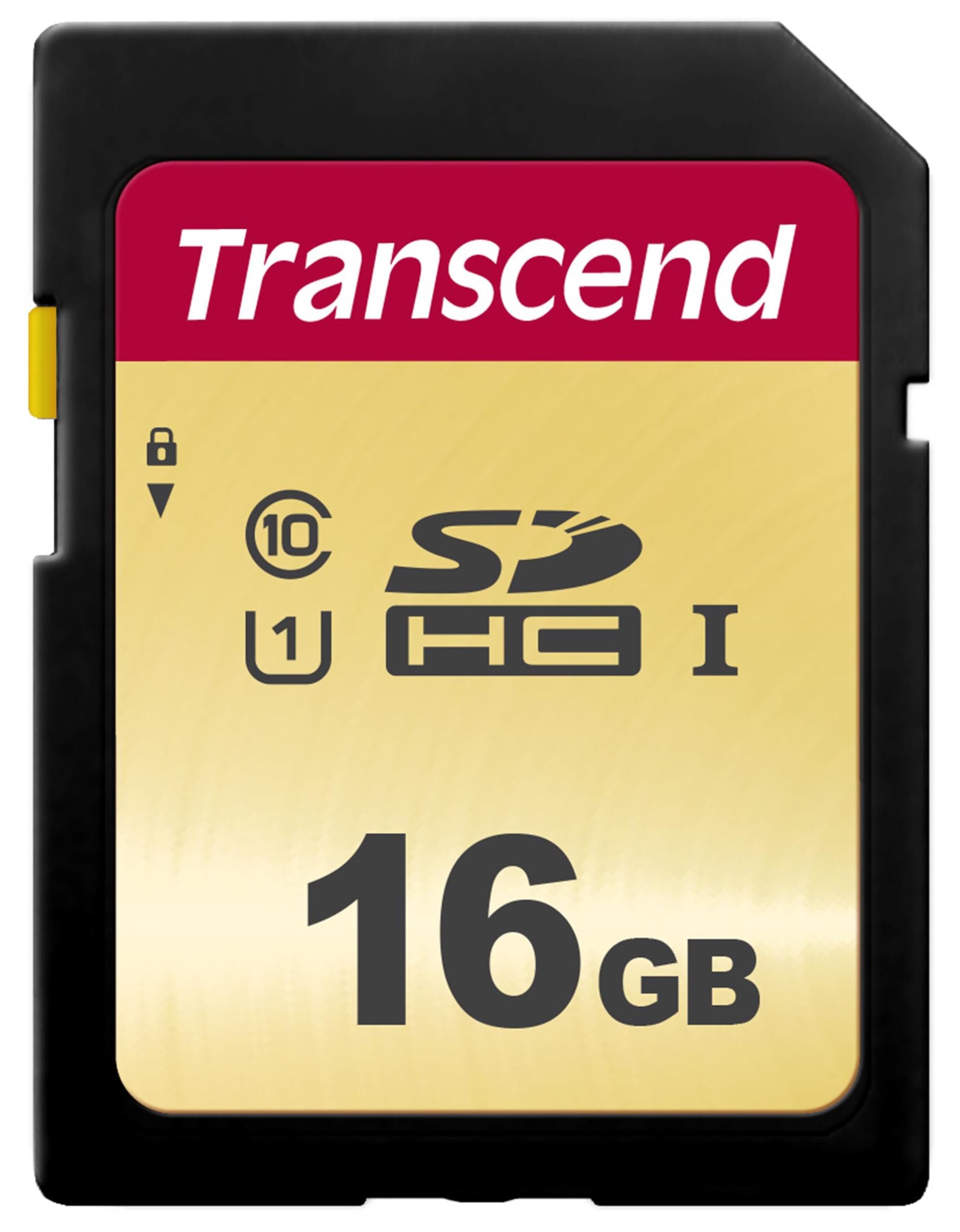 Transcend SDC500S 16GB SDHC Class 10 U1 Memory Card, Speed up to 95/20MB/s for Digital Cameras TS16GSDC500S