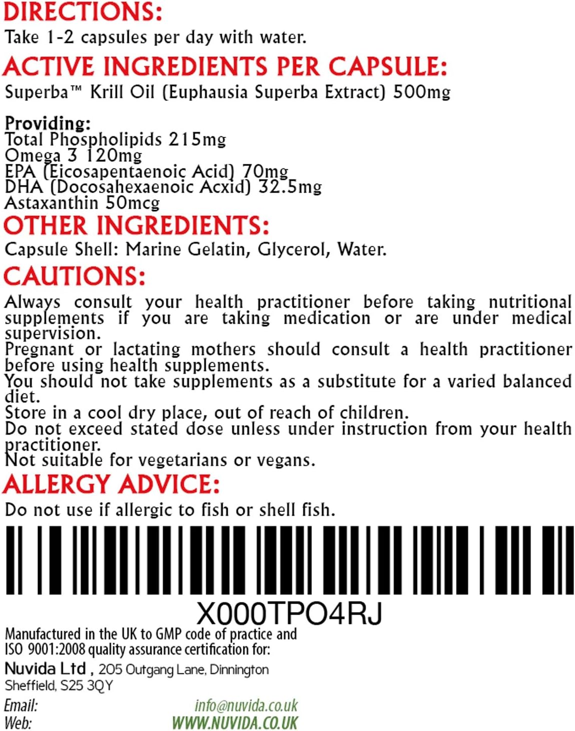 Krill Oil Capsules 500mg - Omega-3 Supplement with EPA & DHA - 1000mg per Serving - 60 Easy-Swallow Softgels - Sustainably Sourced - Image 3