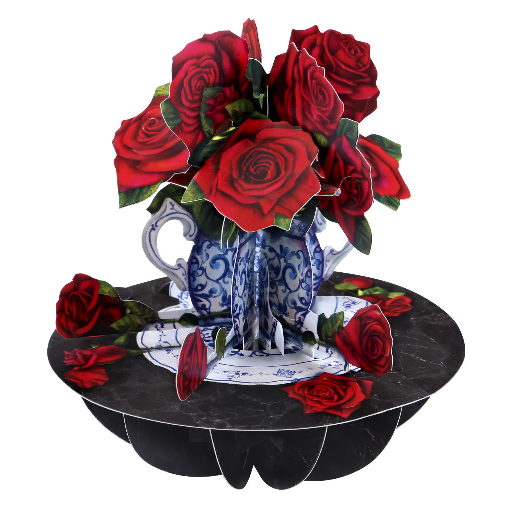 SANTORO Pirouette, 3D Pop Up Greeting Card - Roses - For Her, For Mum, Birthday, Mothers Day, Valentine's Day | Flowers, Bouquet, Red Roses, Blooms
