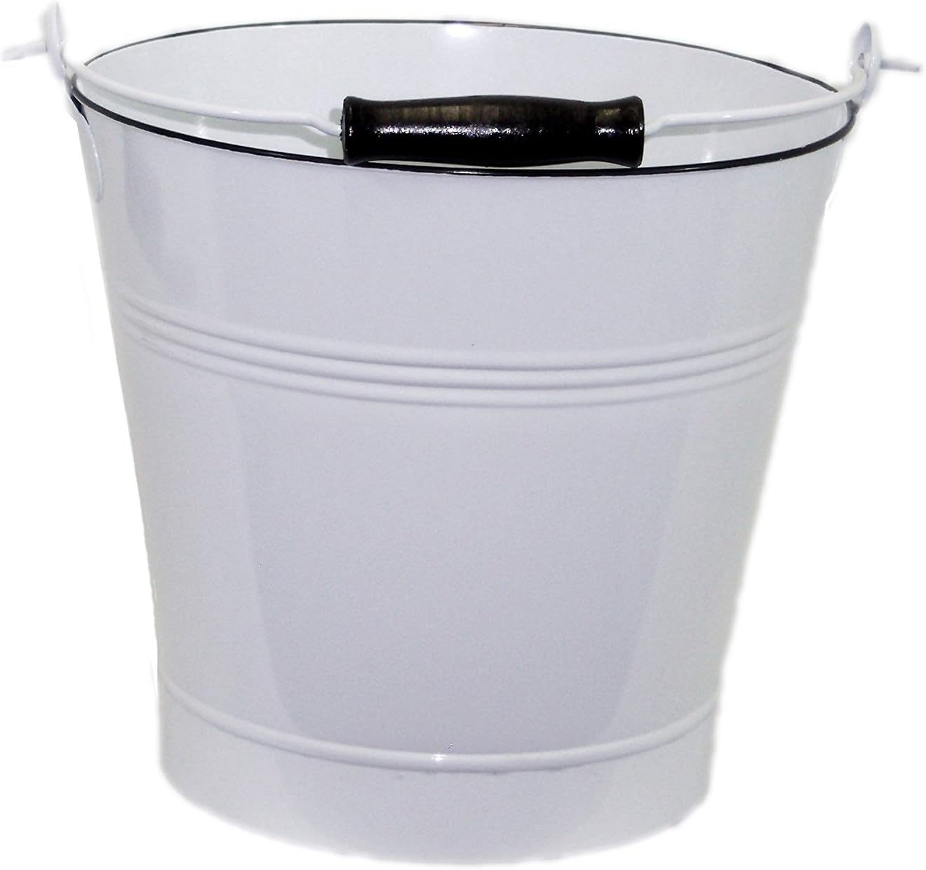 Medium White Enamel Pail - Set Of 2
