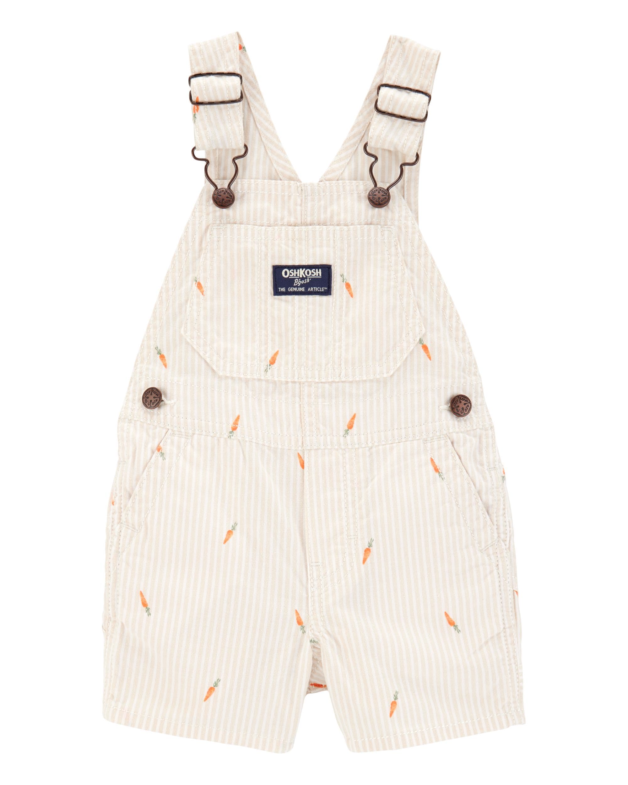 Photo 1 of Oshkosh Boy World's Best Overalls, Carrot Stripe, 5T