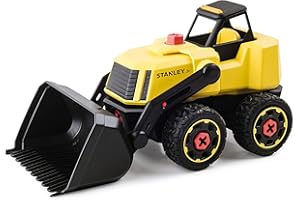 STANLEY JR. Stanley Jr Take Apart Front Loader Kit for Kids TT002-SY: Children’s 25 Piece Yellow STEM Construction Toy with Figure, Screwdriver, Bolts for Ages 3+