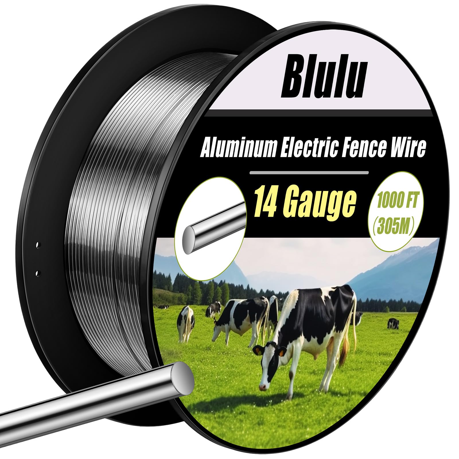 Photo 1 of Blulu 14 Gauge Aluminum Electric Fence Wire 1000 ft Aluminum Garden Electric Fence Magnesium Alloy Chicken Wire, High Conductivity and Durability
