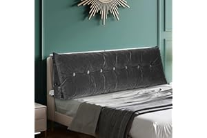 Gorilla Gadgets Large Reading Bed Rest Pillow - Triangular Headboard Wedge Pillows, Backrest Positioning Support, Extra Filling with Washable Velvet Cover