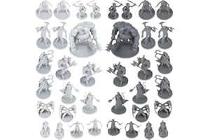 Path Gaming 38 Miniatures Fantasy Tabletop RPG Figures for Dungeons and Dragons, Pathfinder Roleplaying Games. 28MM Scaled Miniatures, 10 Unique Designs, Bulk Unpainted, Great for D&D/DND