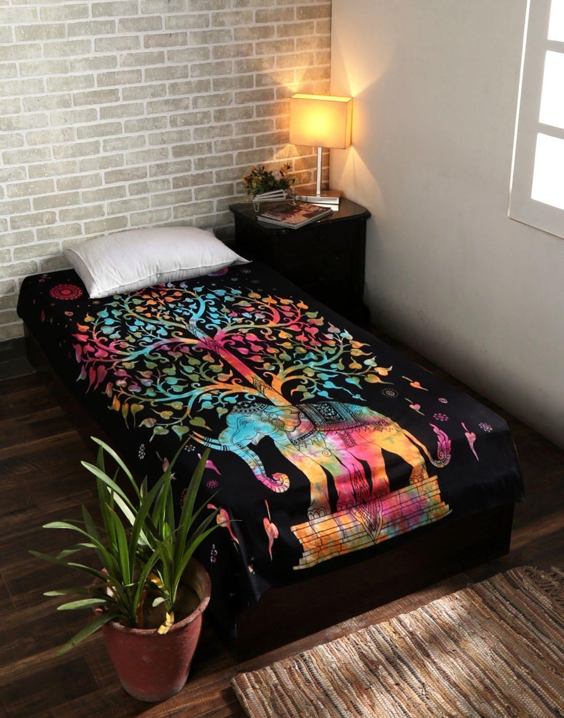 Narsinh Enterprises Cotton 120 TC Bedsheet (Single_Multicolour, Pack of 1)