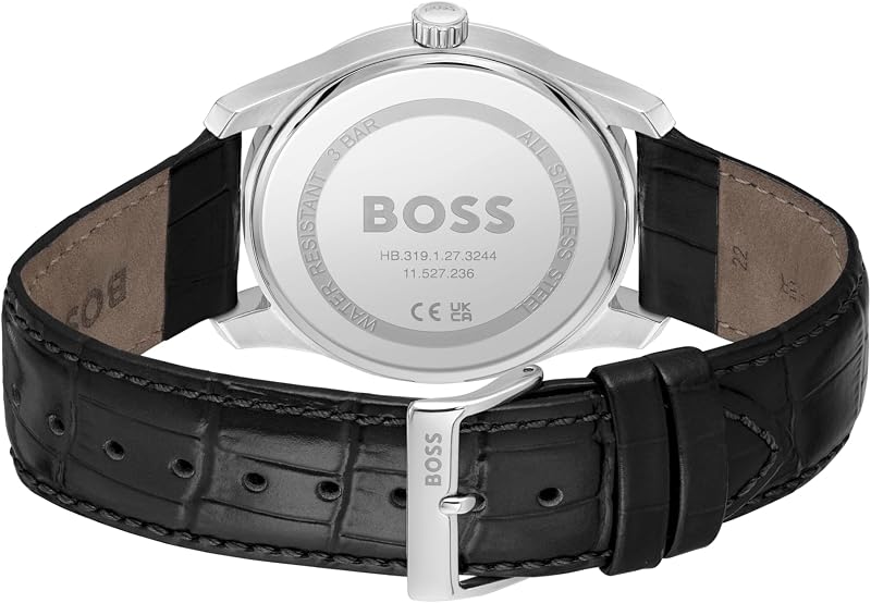 Analog Quarzuhr für Herren Kollektion PRINCIPLE mit Schwarzes Lederarmband - 1514122