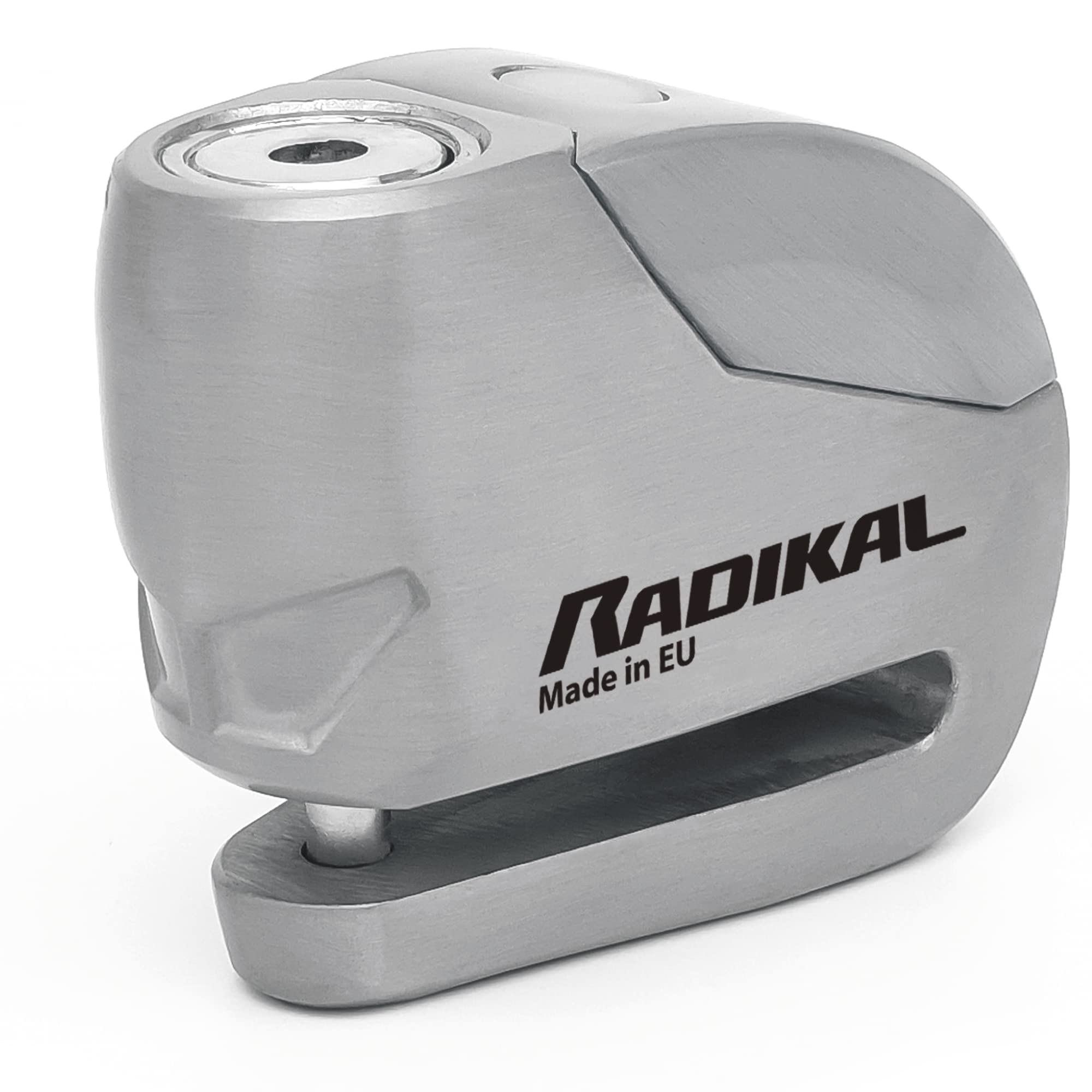 RADIKAL RK9Z Disc Lock Alarm 120 dB, ON Button, Warning Fonction, Long Lasting Battery, 100% Waterproof, Metal, Universal Anti Theft Wheel Brake Lock for Motorcycle, Scooter, Bike, Electric Scooter