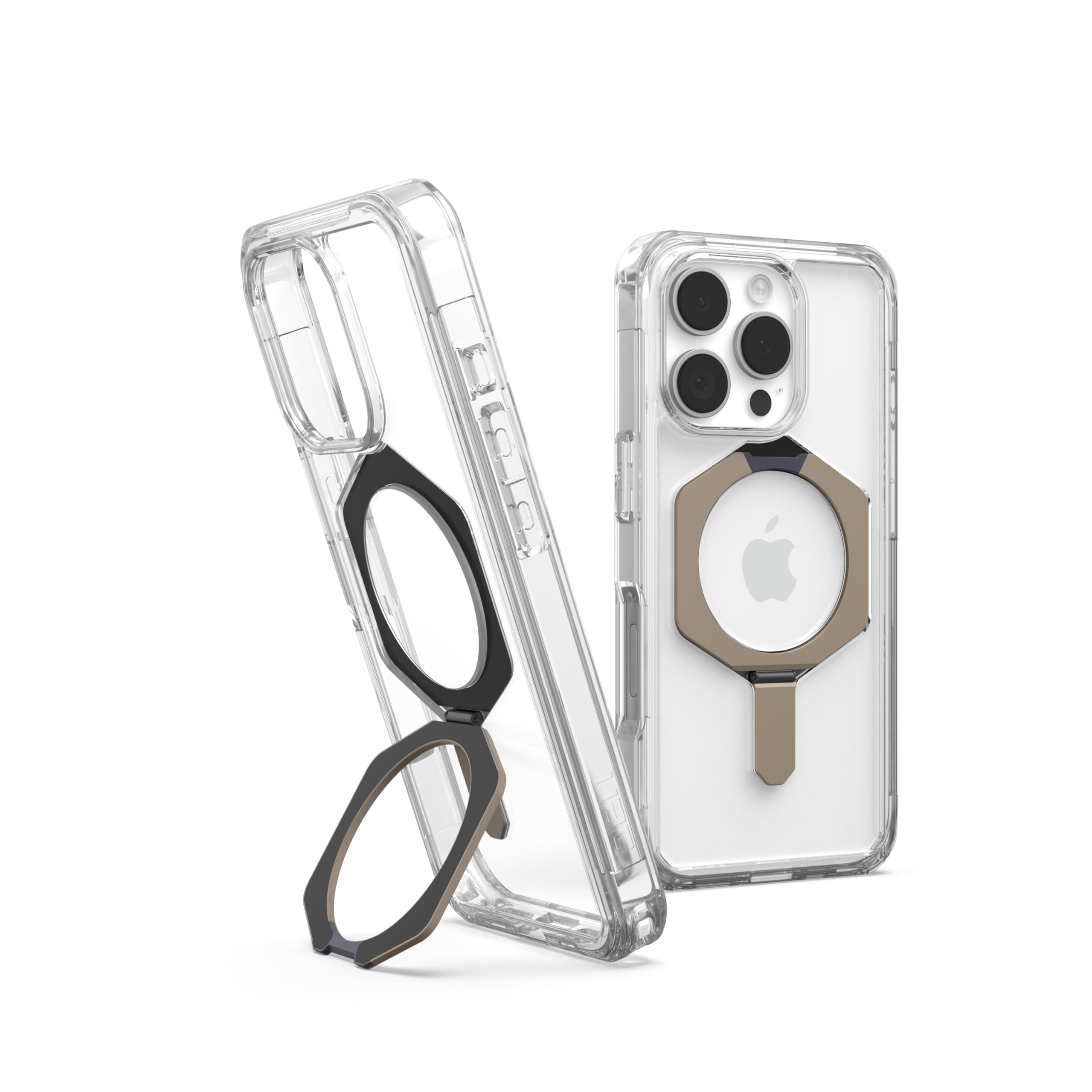 URBAN ARMOR GEAR UAG Designed for iPhone 16 Pro Case 6.3" Plyo XTE - Compatible with MagSafe Charging & Kickstand Rugged Anti-Yellowing Transparent Clear MIL-Grade Protective Cover, Clear/Titanium