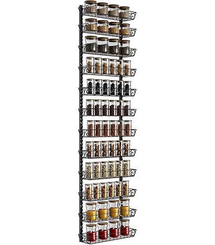 Amazon.com: SWOMMOLY Adjustable Wall Mount Spice Rack Organizer
