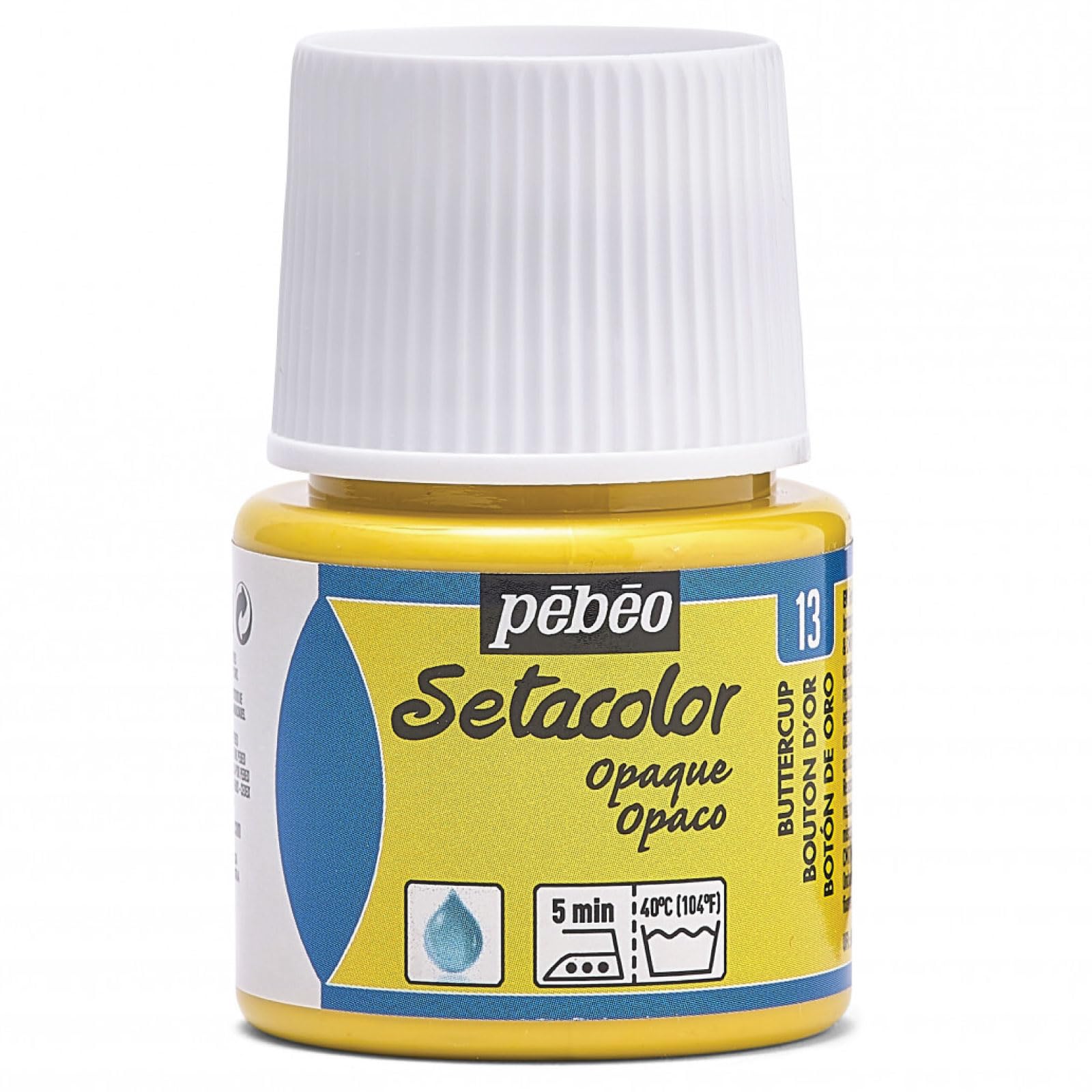 Pebeo 295-013 Setacolor Opaque Fabric Paint 45-Milliliter Bottle, Butter Cup