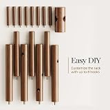 Pipishell Sturdy Wooden Coat Tree with 8 Hooks, 3 Height Settings, Brown view 6