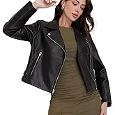 SILVER FASHIONS Lambskin Leather Jacket Women,Motorcycle Jacket,Asymmetrical Zip Style,Buckle Belts,Quilted Details