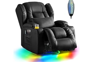 DRMBOOK Dual Motor Power Swivel Rocker Recliner Chairs, Electric Wall Hugger Reclining Sofa with Massage & Heat, Overstuffed 