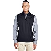 Core 365 Men's Techno Lite Three-Layer Knit Tech-Shell Quarter-Zip Vest (Black, M)
