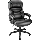 Realspace&reg; Fennington Bonded Leather High-Back Chair, Black