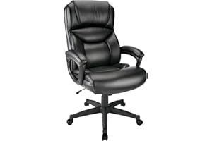 Realspace® Fennington Bonded Leather High-Back Chair, Black