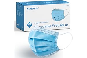 NIWOPO Disposable Face Masks, 100PCS 3 Ply Protection Mask