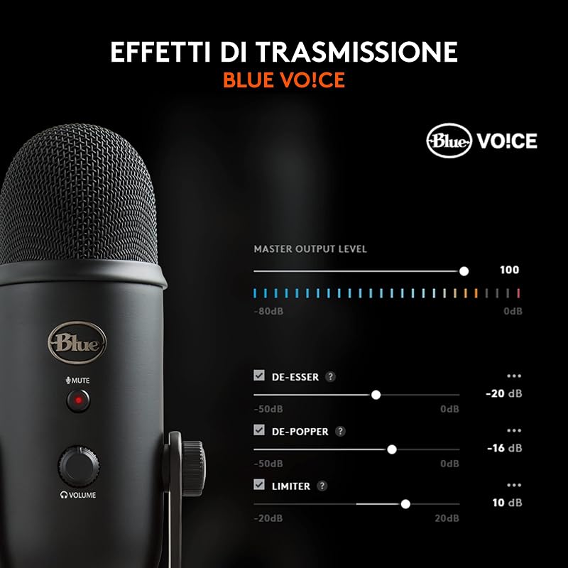 Blue Yeti Microfono USB per Registrazione, Streaming