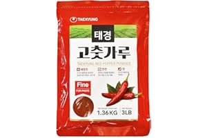 Taekyung Chili Powder For Paste (Fine, 3LB) - Korean Gochugaru. Red Pepper Spice Seasoning for Asian Food. MSG Free.