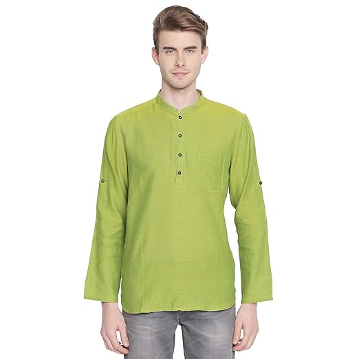 Men's cotton Kurta (110049622_ Lime Green_ Xx-Large)