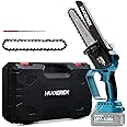 HUOEREN Cordless Mini Chainsaw Compatible with Makita 18V Battery, Brushless Handheld 6 Inch Small Chain Saw with Oiler, 2 Chains and Chain File for Tree Branch Wood Cutting(Battery not Included)