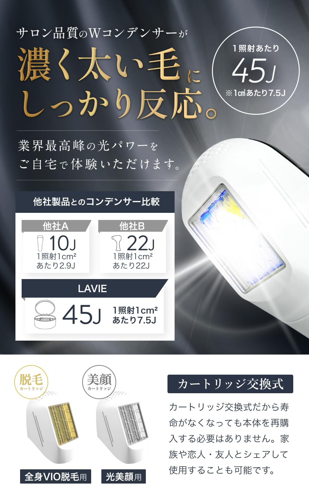 【美品】LAVIE ラヴィ 脱毛器 VIO対応 IPL 光脱毛 LVA600 Mua LAVIE（ラヴィ）脱毛器 VIO対応 IPL 光エステ メンズ レディース 7