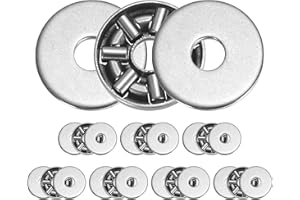 uxcell AXK0414+2AS Needle Roller Thrust Bearings with Bearing Washers, 4mm Bore Diameter, 14mm OD, 4mm Total Thickness for Lawn Mower Truck Power Steering