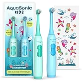 Aquasonic Kids Electric Toothbrush Set for Ages 3+ | Soft Bristles, Oscillating Brush Head, Built-in Battery | Aquarium Adventures