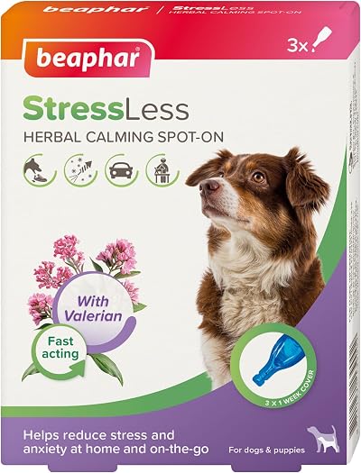Beaphar StressLess Herbal Calming Spot-On for Dogs 3 x 1 Week Doses