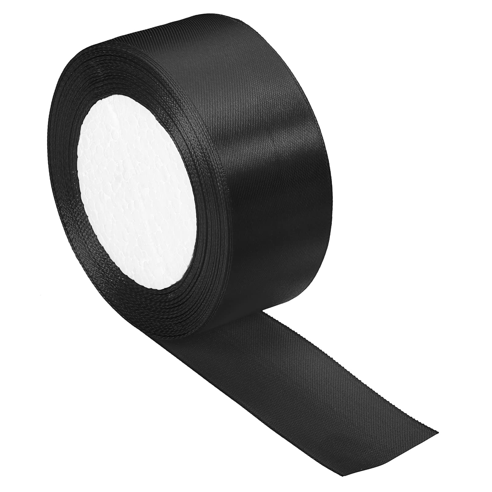 PATIKIL 1.5 Inch Wide 24 Yards Satin Ribbon, Single Side Solid Crafts Roll for Party Home DIY Wrapping Decoration, Black