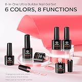 Modelones 8-in-1 Builder Nail Gel 6 Colors Pink Clear 7ml each view 8