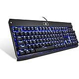Gaming Keyboard Mechanical Illuminated Keyboard LED Backlit for PC Gamer 104 keys Industrial Aluminium backlighted Keyboard with blue switch KG010 by EagleTec