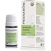 Pranarom USDA Certified Organic Australian Sandalwood Essential Oil (5ml), 100% Pure Natural Therapeutic Grade for Home Diffusing, Aromatherapy, Skincare, Candle Making, DIY Perfumes