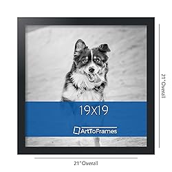 ArtToFrames 19x19 Inch Black Picture Frame, This