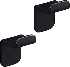 WEISSENSTEIN Gancho Adhesivo para Pared | Perchero y toallero para baño | Colgadores de Acero Inoxidable | Set 2 ganchos negros