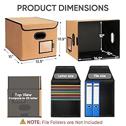 BALEINE File Organizer Box with Lid, Collapsible