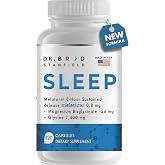 Dr Brad Stanfield Sustained-Release Melatonin 800mcg + Magnesium + Glycine | No morning grogginess, non-habit-forming, plant-based (blue spirulina), USA-made in FDA-registered facility