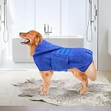 Geyecete Pineapple Grid Fast Dry Dog Coat with Hood Blue XL view 7