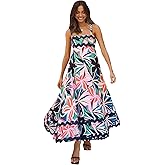 GOLDSTITCH Womens Casual Sleeveless Smocked Maxi Boho A Line Long Flowy Beach Sundress