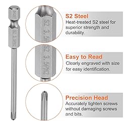 HARFINGTON 5pcs #2 Phillips Screwdriver Bit PH2