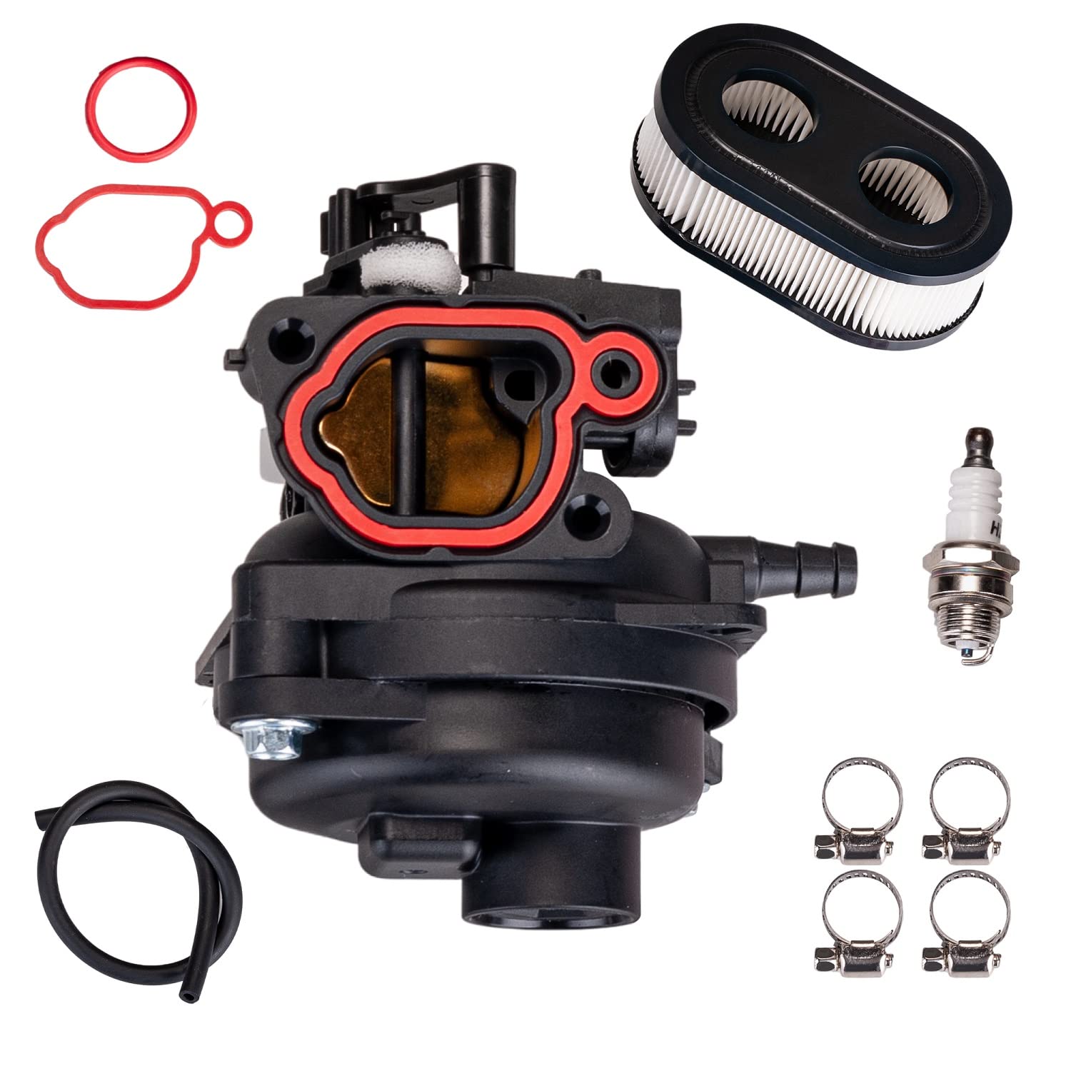 Photo 1 of 799584 Carburetor with Spark Plug and Air Filter Replacement for 592361, 594529, 594508, 594507 Compatible with 550EX 625EX 675EX 725EXI 140cc Engines, Husqvarna LC 121P, Troy-Bilt TB110 TB200