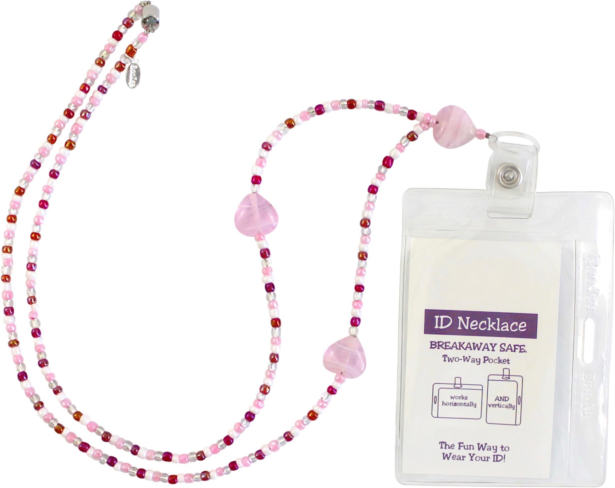 Beaded Lanyard With Magnetic Breakaway Clasp - Love