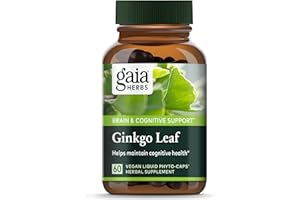 Gaia Herbs Ginkgo Leaf - Traditionally Used to Support Healthy Circulation & Brain Function* - Herbal Supplement - 60 Vegan Liquid Phyto-Capsules (20-Day Supply)