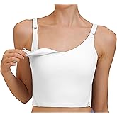 CFRTMTBB Nursing Tank Tops for Breastfeeding Nursing Sports Bras U Back Sleeveless Tank Top Yoga Workout Fitness Maternity Bra (White,L)