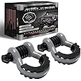 AUTMATCH D Ring Shackle 3/4" Shackles (2 Pack) 41,887Ibs Break Strength, Clevis Shackle with 7/8" Screw Pin and Shackle Isolator Washers Kit for Tow Strap Winch Off Road Vehicle Recovery, Gray