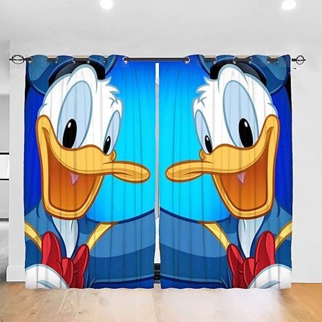 Amazon Co Jp かわいいドナルドダック6 カーテン 1級遮光 断熱 防寒 おしゃれ 可愛い 遮光カーテン 両開き リビング用 寝室用 幅132 丈1cm 2枚組 ホーム キッチン