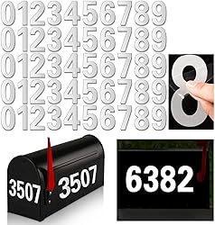White Mailbox Numbers Reflective - 5 Sets Mailbox